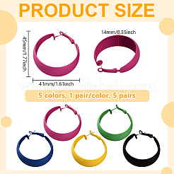 5 пара двухцветных серег-колец из цинкового сплава для женщин&nbsp;EJEW-HY0001-24
