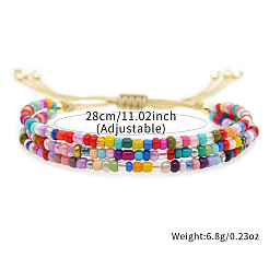 Браслеты из плетеного бисера и ронделей из стеклянного бисера&nbsp;WP2117