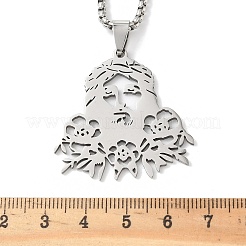 Кулоны с изображением Иисуса из нержавеющей стали 201&nbsp;LS-NJEW-H065-01P