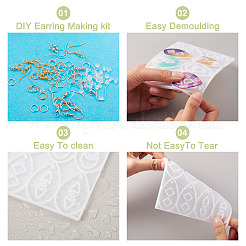 2 шт. 2 стильных силиконовых Молды для подвески-капли для самостоятельного изготовления сережек DIY-TA0004-78