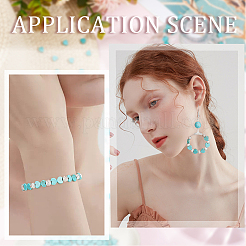 4 нити окрашенных синтетических бирюзовых бусин в форме сердца G-SC0002-61A