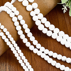 5 нити натуральных круглых бусин из лавового камня G-LT0001-02B-01