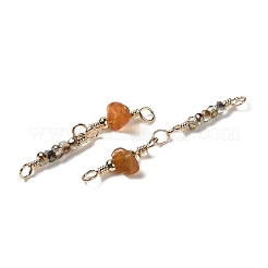 Подвески из натурального сердолика и стекла&nbsp;KK-P242-28G