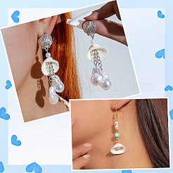 120шт натуральные пресноводные бусины из ракушек&nbsp;BSHE-PA0001-04