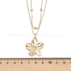 Подвеска в виде цветка из сплава с железной цепочкой&nbsp;NJEW-A066-02G