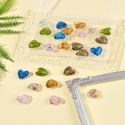 24 шт. 6-х цветные стеклянные бусины ручной работы из серебряной фольги FOIL-FS0001-01