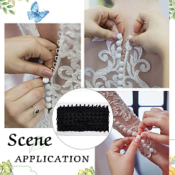 25 ярд полиэфирной эластичной ленты с петлями для пуговиц SRIB-WH0011-211B