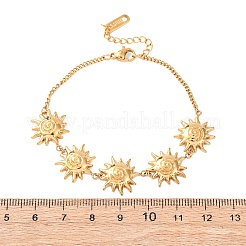 Текстурированные браслеты из нержавеющей стали 304 Sun Link&nbsp;BJEW-K293-06A-G