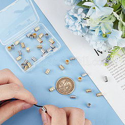 40 шт. 2-х цветные заглушки для концов шнура из нержавеющей стали 304&nbsp;STAS-UN0056-75