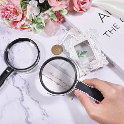 Круглое акриловое портативное увеличительное стекло с прищепкой&nbsp;AJEW-WH0673-22