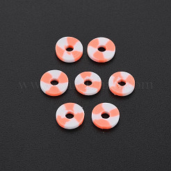 Двухцветные бусины из полимерной глины ручной работы. CLAY-N008-B010C