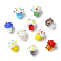 10шт 10 цвета бусины ручной работы с неровностями лэмпворк&nbsp;LAMP-CJ0002-16