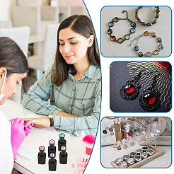 200 шт. прозрачная стеклянная карта цветов лака для ногтей&nbsp;AJEW-FG0007-95