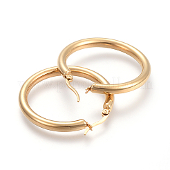 Серьги-кольца Huggie Hoop из нержавеющей стали 201 с булавками из нержавеющей стали 304 EJEW-YW0001-08-G