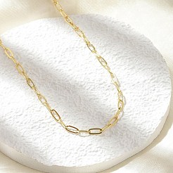 Колье из медной скрепки&nbsp;X-NJEW-A042-17G-02