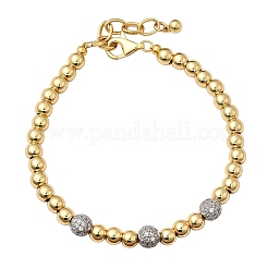 Браслеты из круглых латунных бусин для женщин BJEW-K244-09G