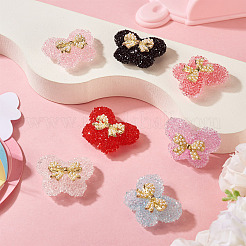 7 шт. 7-х цветные непрозрачные акриловые бусины и бант из сплава&nbsp;SACR-TA0001-52