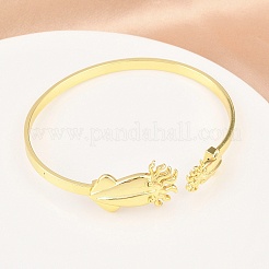 Браслеты-манжеты из латуни с морскими организмами для женщин BJEW-D368-03M-G