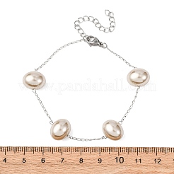 Браслеты из акриловых бусин с искусственным жемчугом BJEW-F519-01P