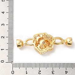 Покрытие стойки латунь микро паве прозрачный кубический цирконий застежки KK-E084-24G