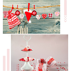 12 шт. 6-х цветная подвеска из пенопласта и ткани ко Дню святого Валентина&nbsp;AJEW-CY0001-34