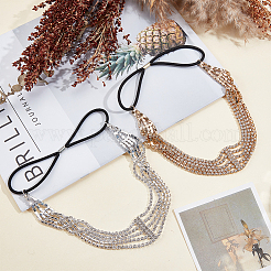 2шт 2-х цветная железная эластичная повязка на голову со стразами&nbsp;OHAR-ME0001-08