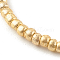 Круглые браслеты с гальваническим покрытием из стеклянных бусин&nbsp;BJEW-JB06328-01