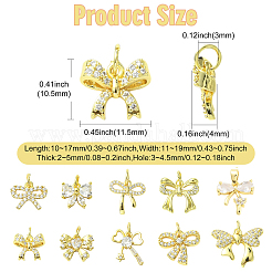 10 шт. 10 стиля латунных подвесок с микропаве из кубического циркония&nbsp;KK-CJ0003-75