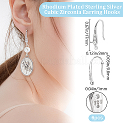 3 пара сережек-крючков из стерлингового серебра с родиевым покрытием STER-BBC0006-71