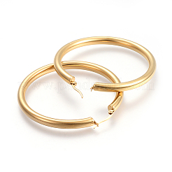 201 большие серьги-кольца из нержавеющей стали&nbsp;X-EJEW-A052-19D-G