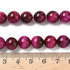 Натуральной розовой тигровый глаз бисер нитей G-G099-10mm-12