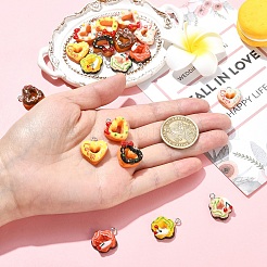 18 шт. 9 цвета непрозрачные подвески из смолы&nbsp;CRES-YW0002-82