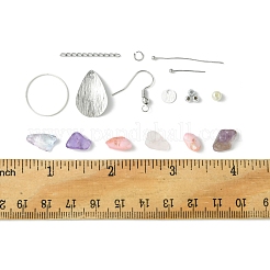 Набор висячих сережек из натуральных драгоценных камней своими руками DIY-FS0006-91