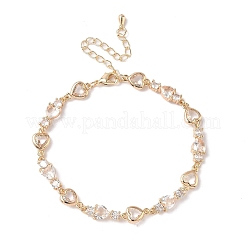 Браслеты из кубического циркония в форме сердца BJEW-L711-02G-09