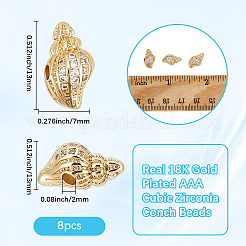 8 шт. латунные бусины из микрофибры класса ААА из кубического циркония&nbsp;ZIRC-BBC0003-22