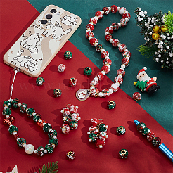 100 шт. 2-х цветные европейские бусины из полиэстера&nbsp;FIND-PH0029-12