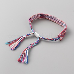 Браслет из плетеного шнура из полиэстера&nbsp;BJEW-WH0018-52C