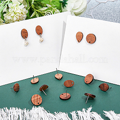 30 шт. 3 шт. фурнитура для сережек-гвоздиков из кокосового дерева EJEW-FH0001-09