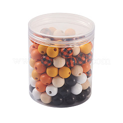 120шт 6 стиля бусины из натурального дерева WOOD-YS0001-02