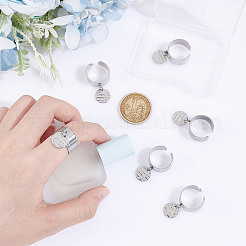 6 шт. открытые манжетные кольца из нержавеющей стали 304 RJEW-UN00009