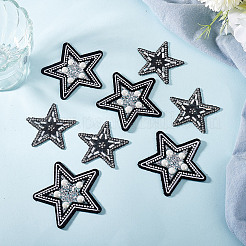 8 шт. 2 стиля вышитых звезд на ткани пришивные аппликации DIY-HY0001-90