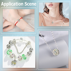 80 шт. полимерная глина со стразами европейские бусины с большими отверстиями с серебряными латунными сердечниками FPDL-LT0001-02D