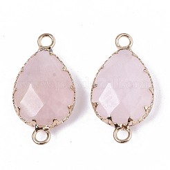 Соединители звеньев естественного розового кварца G-T131-09I