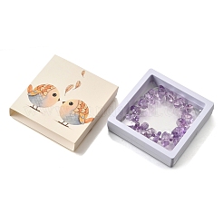 Природные чипы аметист растянуть браслеты&nbsp;BJEW-Z100-01