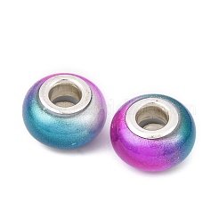 Двухцветные непрозрачные европейские бусины-рондель из смолы RESI-Z046-02I