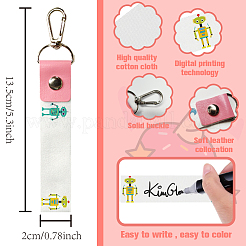 Брелок для ключей из искусственной кожи и хлопка с именным маркером AJEW-WH0514-018