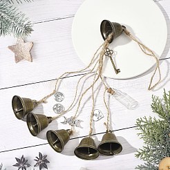 Подвесной колокольчик в тибетском стиле из сплава и железа на Хэллоуин&nbsp;HJEW-JM04494