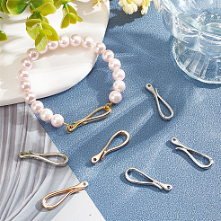 8 шт. 2-х цветные латунные застежки-крючки KK-PH0010-32