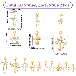 20 шт. 10 стиля подвеска-бантик из сплава маркеры фиксирующих стежков&nbsp;HJEW-SC00176