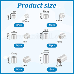 90 шт. 6 стиля 925 бусины-трубочки из стерлингового серебра STER-PH0002-54